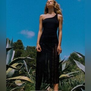 NWOT Zara semi sheer midi skirt